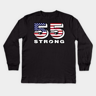 55 Strong - West Virginia 55 United - WV STRONG - 55 Strong Shirt Kids Long Sleeve T-Shirt